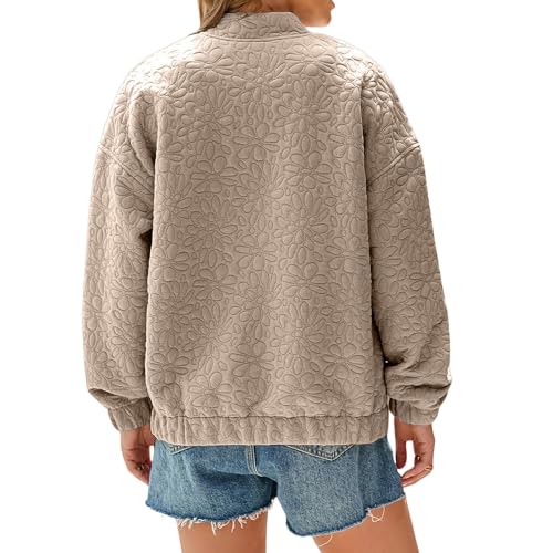 Womens Bomber Jacket Cute Jacquard Coat Lightweight Zip Up Coat Dressy Casual Varsity Jackets Fashion Outerwear Top3