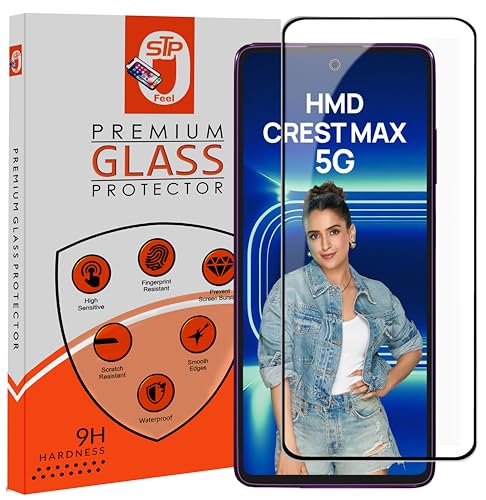 Image of Premium HD+ Tempered Glass Screen Protector Compatible For HMD Crest Max 5G / HMD Crest 5G (6.67 Inch, Pack of 1) | Edge to Edge Coverage With Easy to installation kit for Smartphone