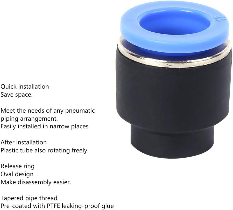 50PCS Pneumatic Pipe Plug 12mm Push - Fit Female End Cap - Leak - Proof Plastic & Brass Quick Insert with Oval Release Ring for Industrial Air & Water Pipes