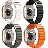 4本セット アルパインループ コンパチブル Apple Watch ultra 49mm バンド G字フック 強靭 通気性 伸縮性 柔らかい アップルウォッチ 49mm 46mm 45mm 44mm 42mm 41mm 40mm 38mm バンド ナイロンループ Apple Watch Series Ultra SE 11 10 9 8 7 6 5 4 3 2 1