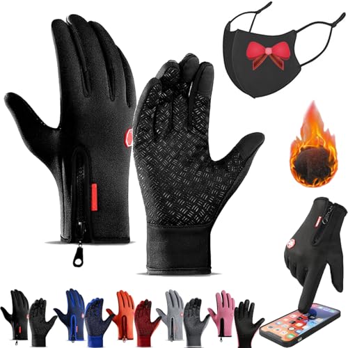 Oveallgo Frostfit - Guantes térmicos, resistentes al agua, prueba de guantes térmicos para hombre y mujer, guantes térmicos de ciclismo para cualquier aventura (negro, L)