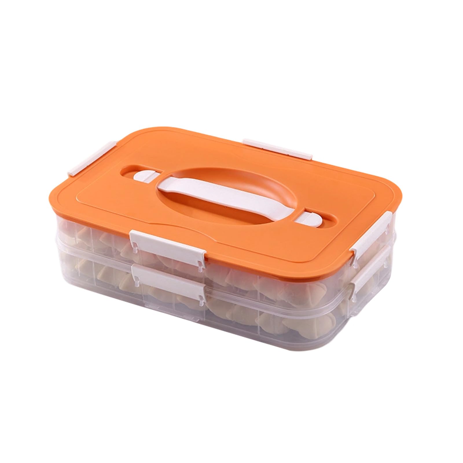 Woedpez Refrigerator Food Organizers Antislip Textured Bottom Food Storage Container for Dumplings, Cookie, and More Secure Closure Container