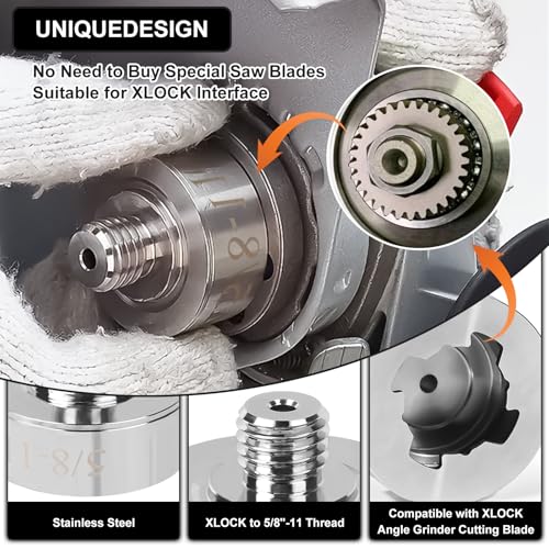 Adaptador X-Lock a rosca M14 y 5/8 para amoladora angular kit de 3 piezas 7