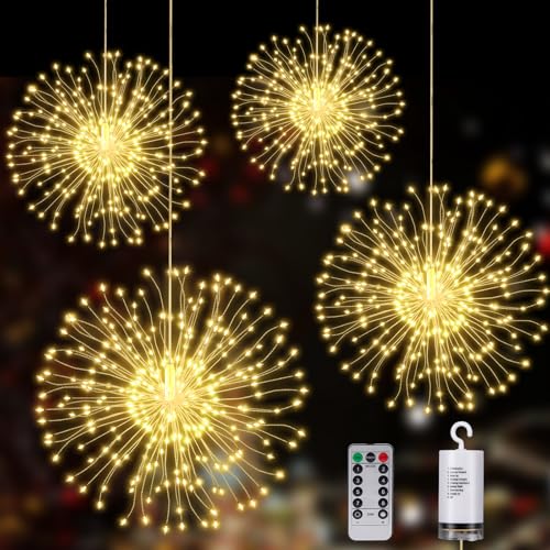 MOMOSTAR LED Lichterkette Feuerwerk, 150 LED Feuerwerk Licht Außen,...