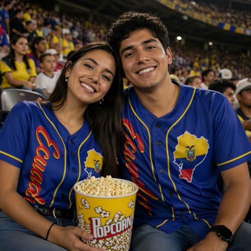 Custom Ecuador Baseball Jersey - Personalized Ecuador Pride Sport Name Number Shirts - Softball Uniform Gifts Men Women Kids miniatura 3