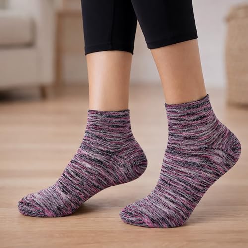 Image of Dr. Motion Compression Quarter Socks For Women With Enhanced Cushion And Breathable Arch Support 6 Pairs