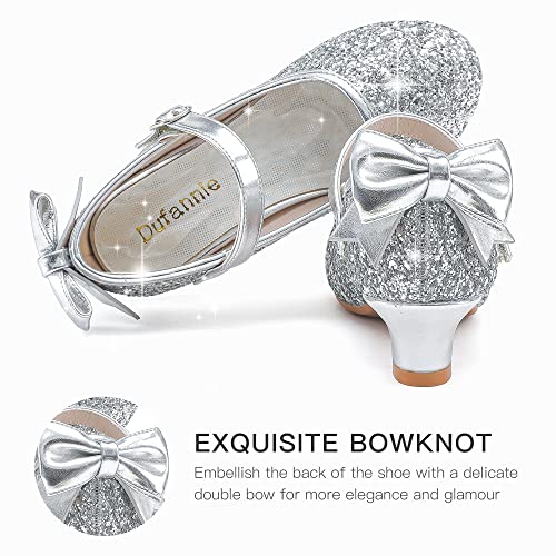 Image of Dufannie Girls Dress Shoes Princess Flats Heels for Toddler Little Big Kids