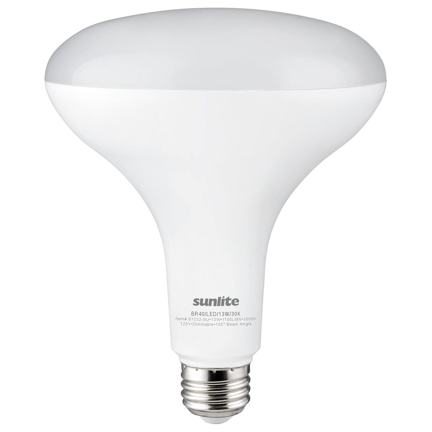 Sunlite 81332 LED BR40 Recessed Light Bulb 13 Watt 75W Equivalent 1100 Lumens Medium Base E26 Dimmable Flood