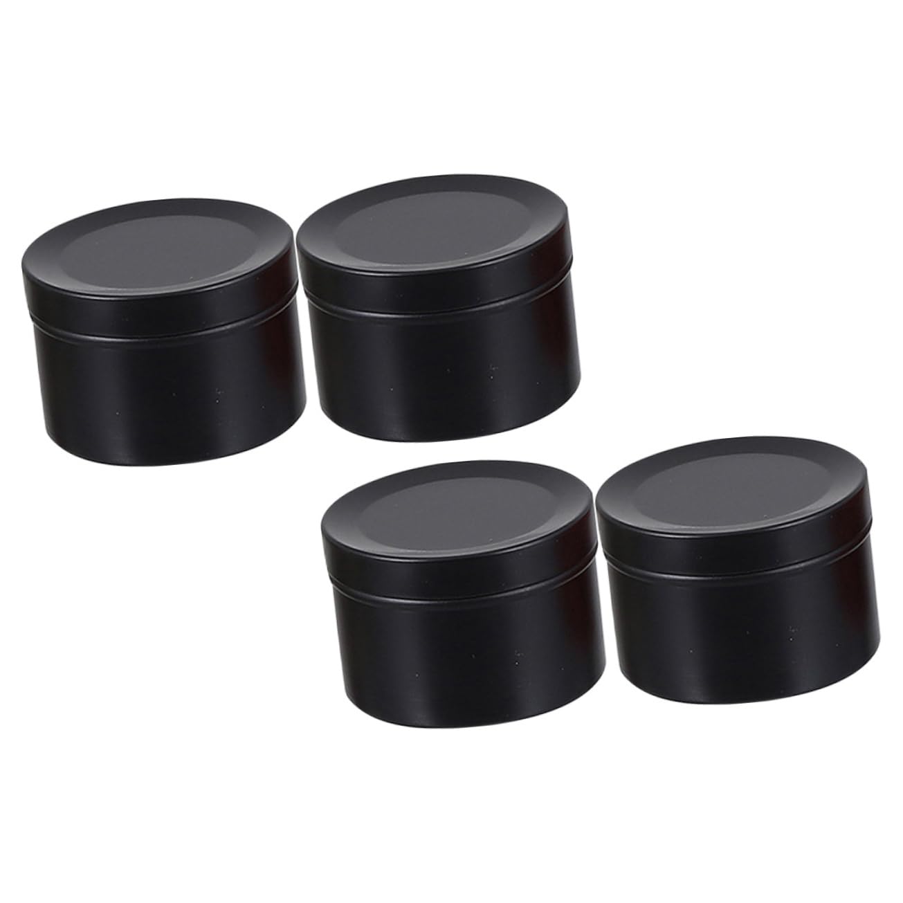 HAPINARY 4pcs Aluminum Alloy Candle Tins Candle Holders for Handmade Portable Storage Containers for Use
