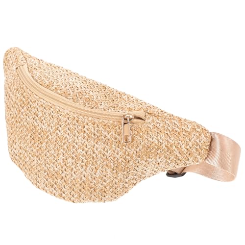 Riñonera mini cruzada de paja para paseos al aire libre en verano