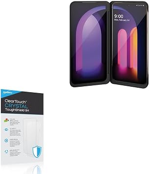 BoxWave Screen Protector Compatible with LG V60 ThinQ 5G - ClearTouch Crystal ToughShield 9H 2-Pack, Clear 9H Tough Flexible Film Screen Protector