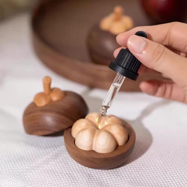 Difusor aromático eléctrico de madera con forma de mangostán miniatura 3