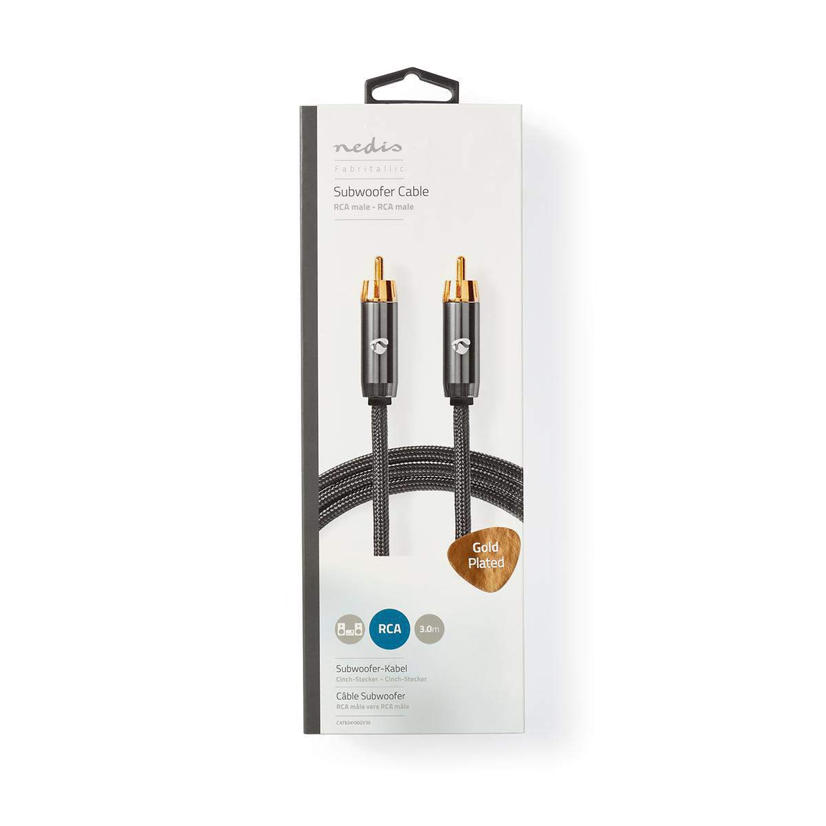 Nedis 5m Profigold RCA Cable, 2X RCA To 2X Phono Male, Gold Plated - View #8