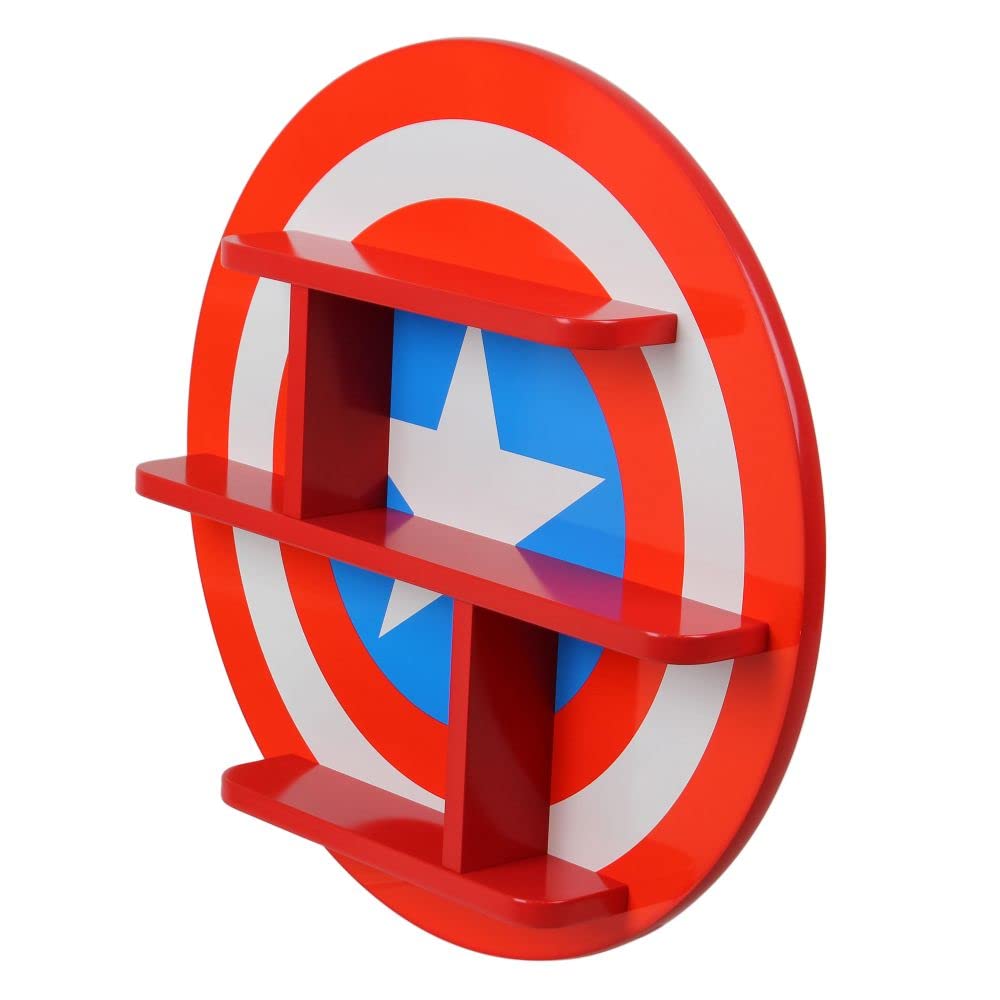 Disney Libreria Mensola Sagomata Capitan America Avengers in legno