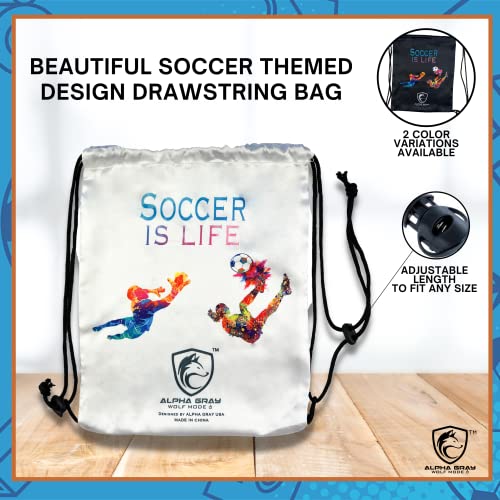 Alpha Gray Soccer Gifts Hover Soccer Ball Set | Kids Indoor Sports Toys | Training Game | Birthday Party Supplies | Soccer Is Life | Air Ball | Soccer Backpack | Girls & Boys Soccer (White) #TOP3