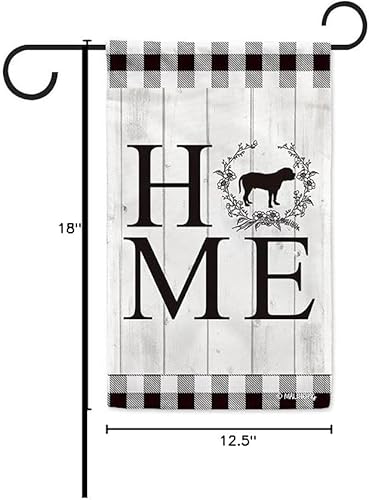 Vista 14 de Bandera de jardín para el hogar, silueta de perro, Chow Chow, búfalo, a cuadros, primavera y verano, para decoración del hogar, 12.5 x 18 pulgadas