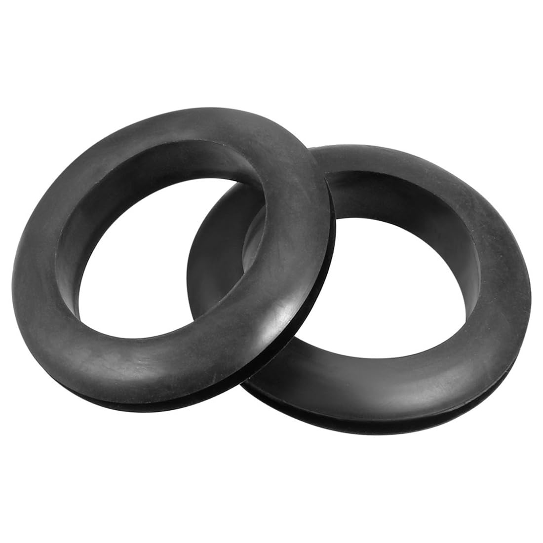 TOP-VIGOR 10Pcs Black Rubber Grommets 40mm Cable Wire Protector Rings Electrical Hole Gaskets for Conductor Wiring Cables and Plugs