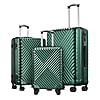 3 Piece Luggage Sets Pcabs Durable Suitcase With Wheels Tsa Lock 20inch24inch28inch Lightweight Travel Luggage Set Dark Green