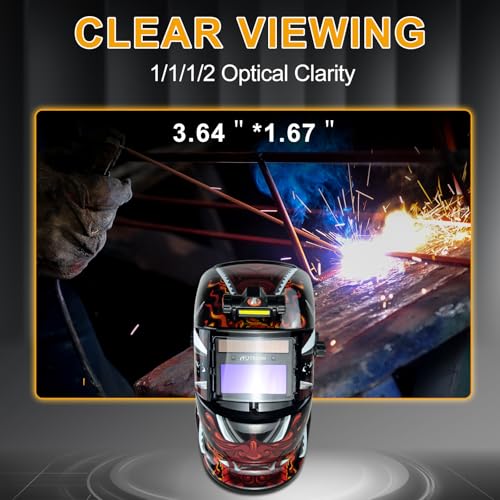image for TRQWH Welding Helmet Auto Darkening Welding Hood 1/1/1/2 Top Optical C