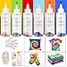 Produktbild Sinwind Tie Dye Kit, 6 Farbe Batikfarben Set Stoff Textil Farben Tie-Dye Kit Vibrant Stoff Textil Farben Jeweils 120ml mit 30 Stück Gummi Band für DIY Projekte und Partyaktivitäten