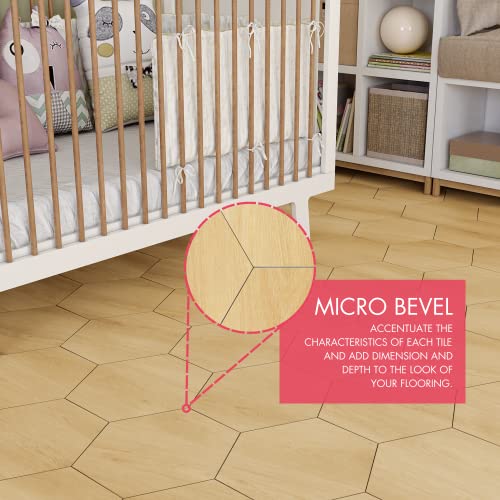 Basecore Hex Hexagon Vinyl Flooring Pine 5.75" Diy Self Adhesive Textured Modern Floor Tile Peel & Stick Tile | Sample Tile #TOP4