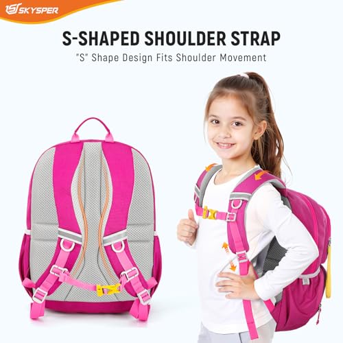 SKYSPER Kids Backpack for School 15" H Kindergarten Elementary Bookbag Children Travel Daypack for Camping4