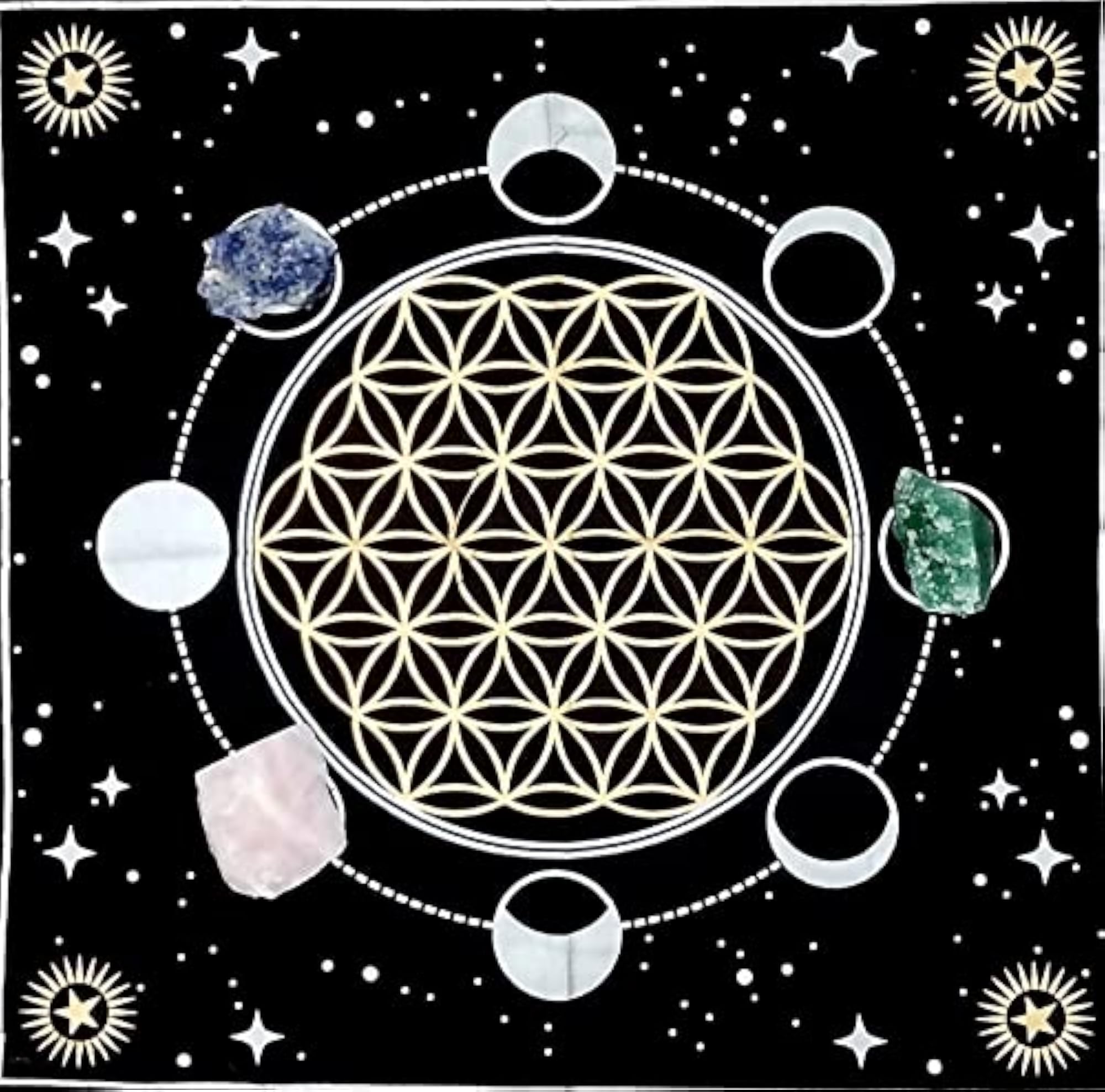 Altar Cloth Moon Phases Witchcraft Alter Tarot Spread Cloth