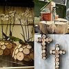 BYHER Natural Wood Slices for Crafts, 1.2"-2.5" Mini Assorted Unfinished Wood Tree Bark Round Log Discs for Arts & Crafts Christmas Ornaments Wedding Centerpieces (Assorted Size - 8OZ) #5