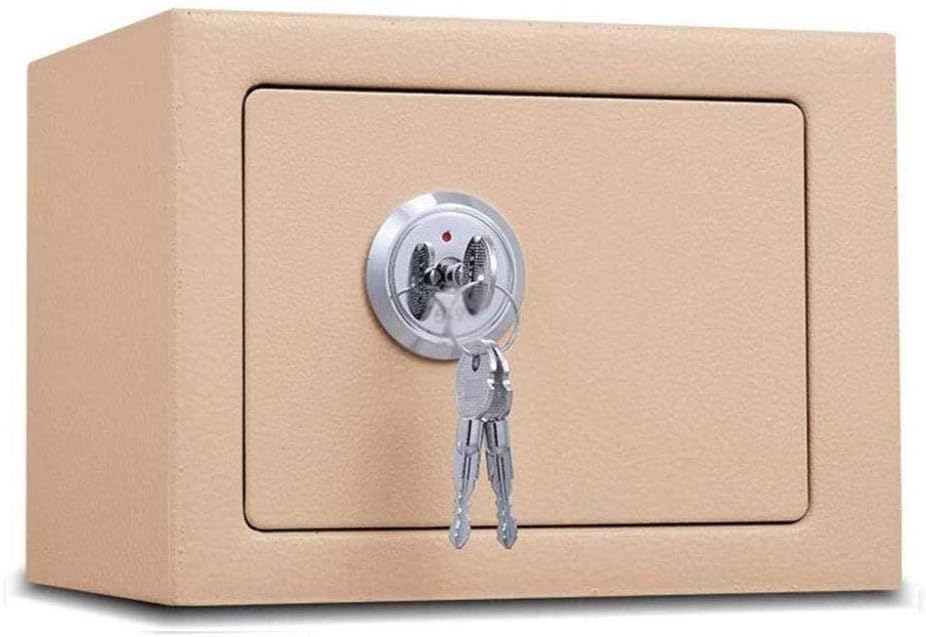 Safe Box Home Safe Electronic Cabinet Safes Cash Box Wall Safe With Key Money Box Wall Mounted For Office Hotel Includes 2 Emergency Keys (Color : Gold Size : 23cm) (Color : Gold Size : 23cm) (Gold