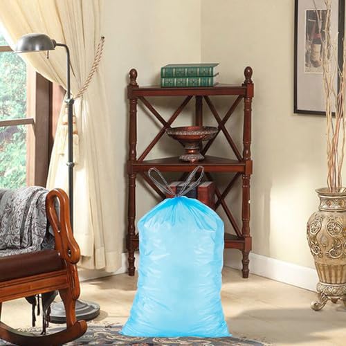 Image of 200 Count for Code D Blue 100 & White 100 Compatible with simpIehuman Code D Heavy Duty Trash Bags 5.5 Gallon Garbage Can Liners Reinforced Drawstring Trash Bags Blue & White 200 TOTAL GRAND SAVE!