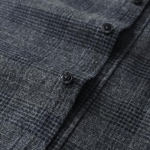 Dubinik® Flannel Shirt for Men Plaid Mens Button Down Long Sleeve Shirts Soft Pure Cotton Casual Cozy Regular Fit4