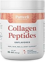 Vista 1 de Pattern Wellness Polvo de péptidos de colágeno (Tipos I y III) – Soporte para cabello, uñas, piel y articulaciones – Alimentado con pasto y criado