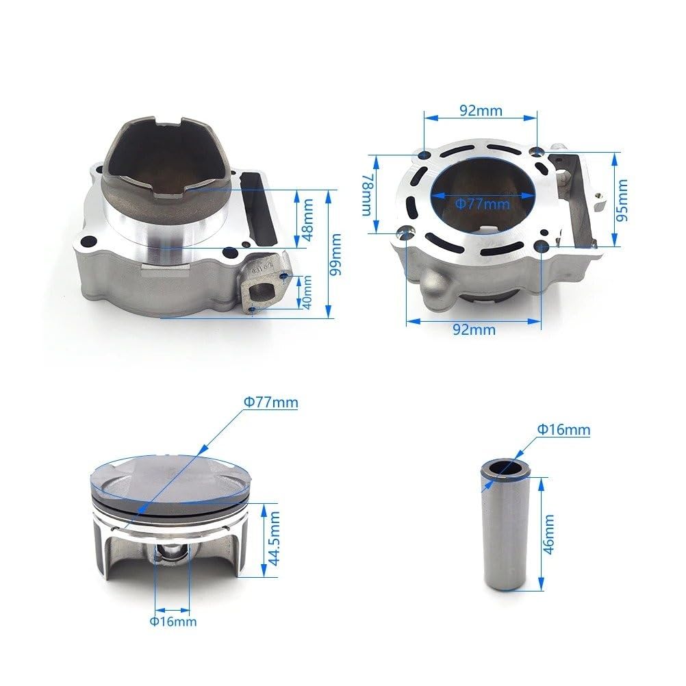 Cilindro Motosierra Caja Cilindro Aire Gran Diámetro 77mm Cabeza Pistón Junta Motor Varilla Conexión Para ZONGSHEN NC250 250cc Piezas Motocicleta Y Bicicletas Pistón | Piston Ring Set