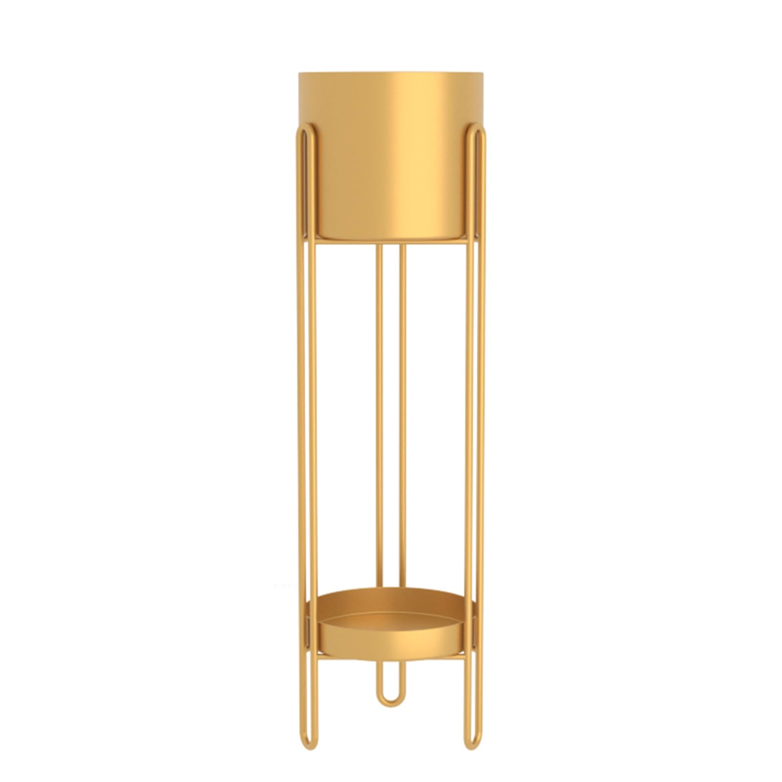 Indoor 2-Tier Gold Plant Stand Metal Planter Stand Metal Floor Decorative Flower Stand Heavy Duty Iron Reusable Wedding Supplies For Display And Decoration With Iron Stand(Gold,23*84cm/9*33.1in)
