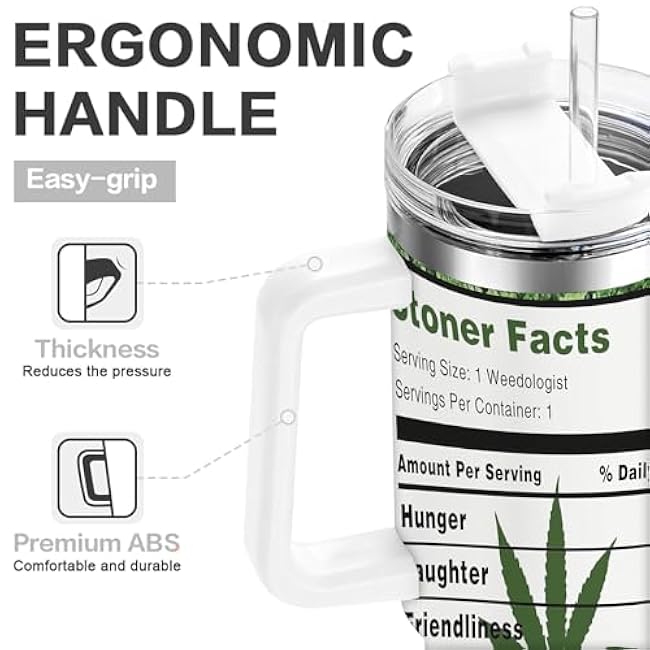 40oz Tumbler with Lid, Insulated Cup, Travel Coffee Mug, Perfect Gift for Easter, Father's Day, Mother's Day, Birthday, Cannabis 420 Weed Design