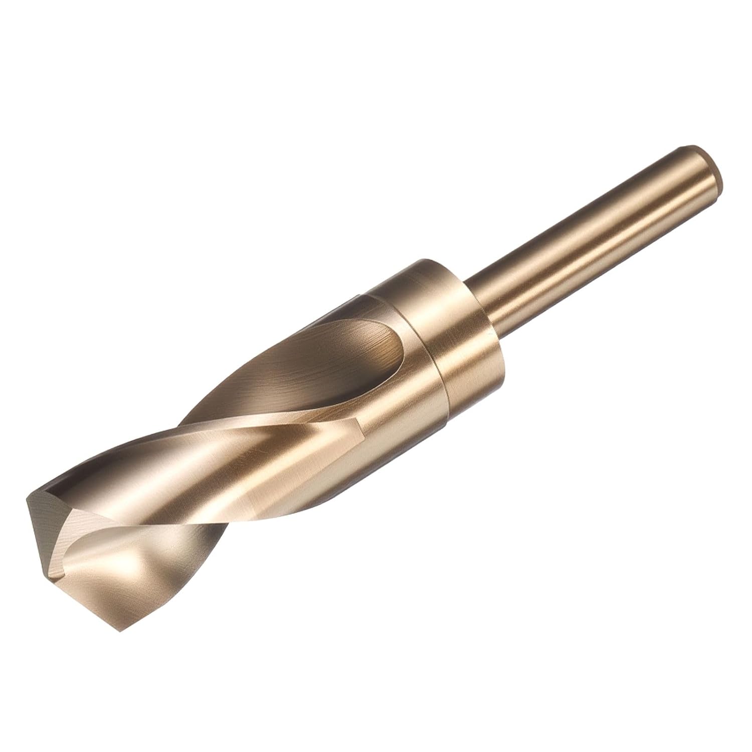 uxcell 28mm Drill Bit 1/2" Reduced Shank Round M2 High-Speed Steel Twist Gold Finish 135° Bits for Hard Metal Stainless Steel