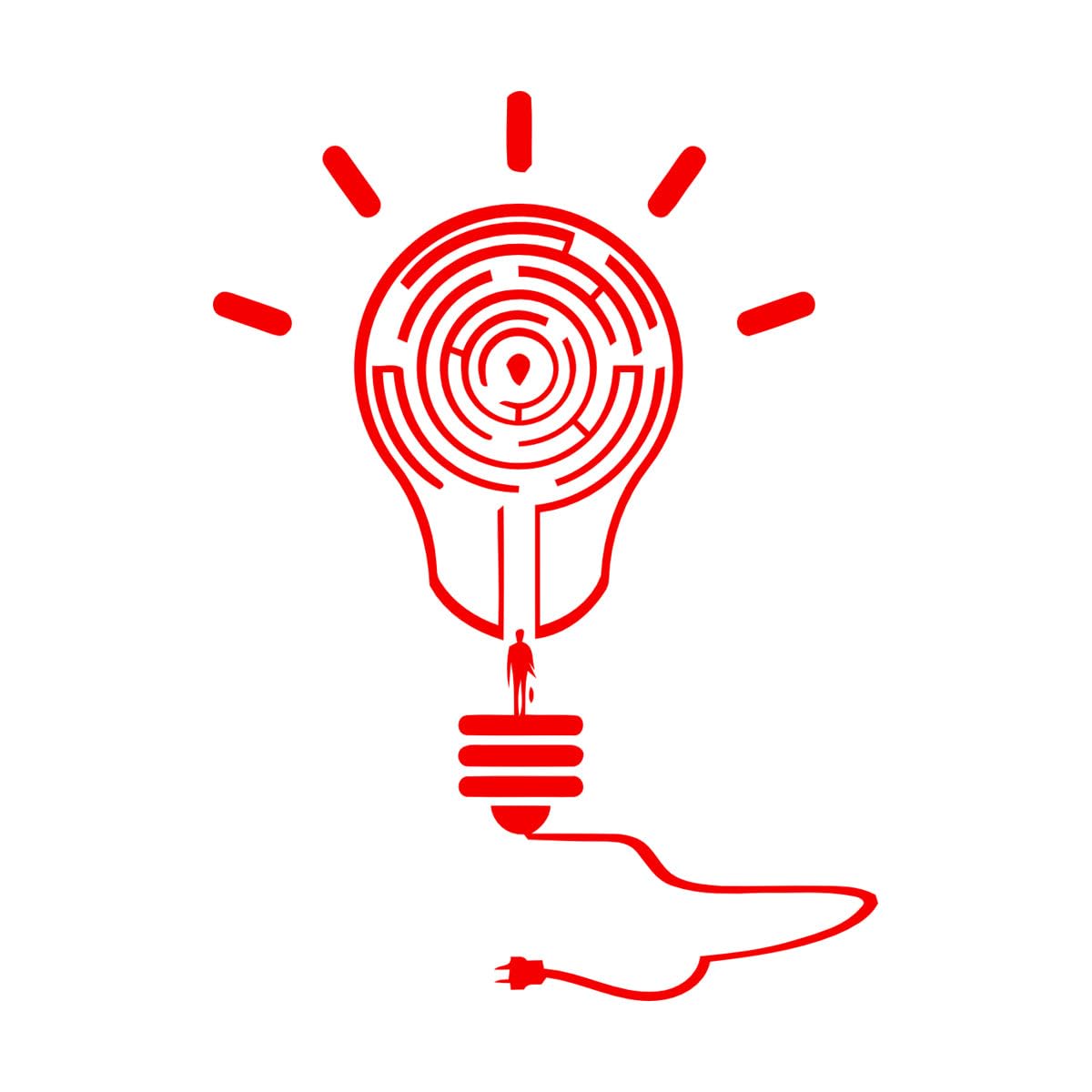 Vinyl Wall Stickers Symbol of Light idea Office Space teamworkg 81x111.6cm It Won't Fall Off Extra Large red