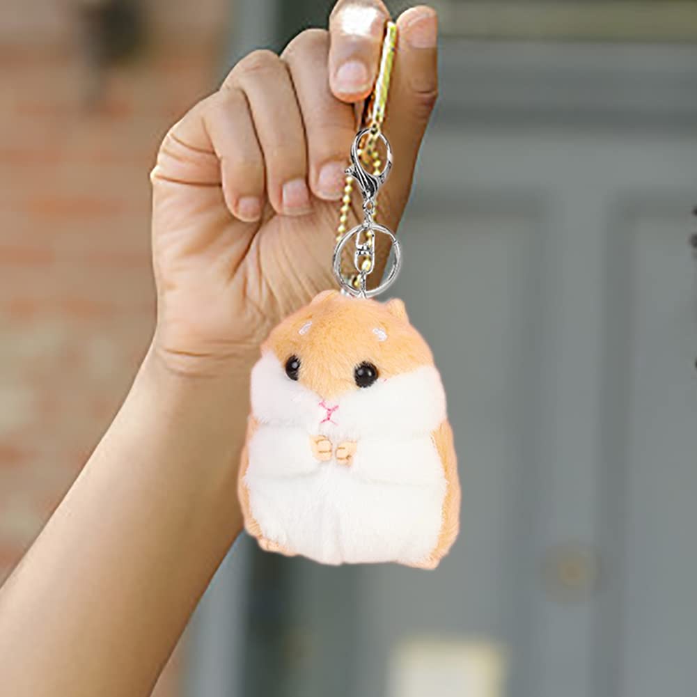 Amazon.co.jp: かわいいぬいぐるみハムスター動物キーホルダー人形