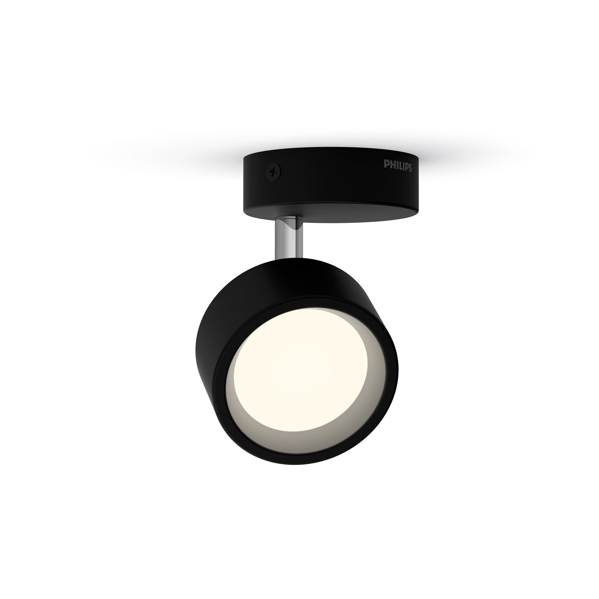 Philips Bracia 1-er LED Spot (5,5 W), einflammiger Wandspot mit warmweißem Licht, energiesparende Raumbeleuchtung mit langer Nutzlebensdauer, schwarz