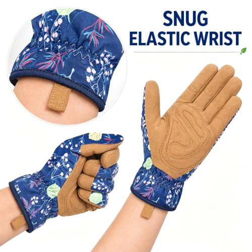 Womens Gardening Weeding Working Gloves, Leather Garden Glove for Women Thorn Proof No Stab for Digging, Planting,Pruning - Image 5