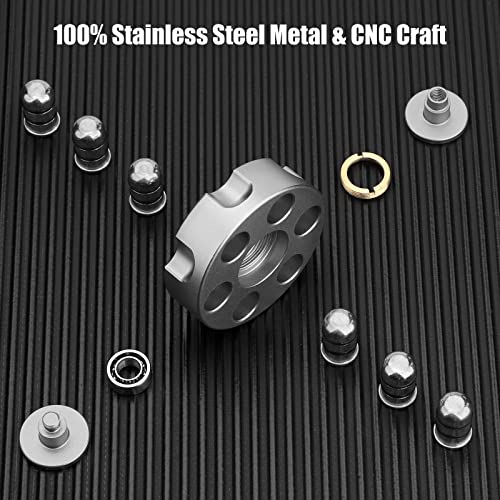 Image of Fidget Spinner Toy for Adults Kids, Sliver Alloy Fidget Block Cube for Stress Relief, Detachable Self-Balancing Rotating Counterweight, Sensory Spinning Gyro Desk Toy Gift for Teen Boy