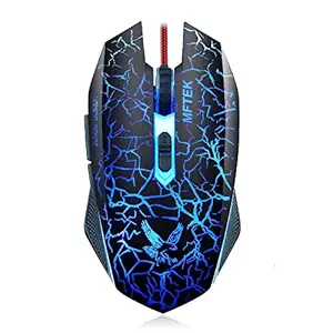 Modish Elements Plush MFTEK 2000 dpi LED Backlit Wired Gaming Mouse with Unbreakable ABS Body (Black)