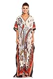 V-Neck Design. Looking Glam Damen überdimensional Maxi Kimono Kaftan Tunika Kaftan Damen Top freie Größe , Rot 20805, 52-54(31)