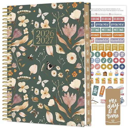 Agenda 2026-2027 scolaire journalier semainier mensuel 14x21cm esthétique papillons