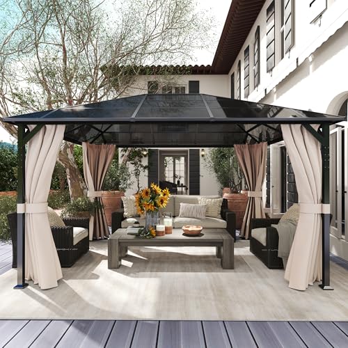 Amopatio Garden Gazebo, 3 x 4 m, Waterproof, Stable, Winter Resis...