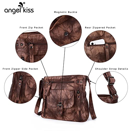 Image of Angel Kiss Crossbody Bags Shoulder Bags and Handbags for Women Multi Pocket Daily Soft Hobo Purses Medium Size