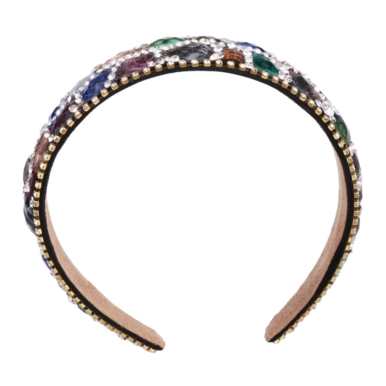 Diadema Gemas de Imitación Ancha y Cristal para Mujer | Diseño Delicado y Creativo, Ligera para Distintas Ocasiones, Acabado Colorido