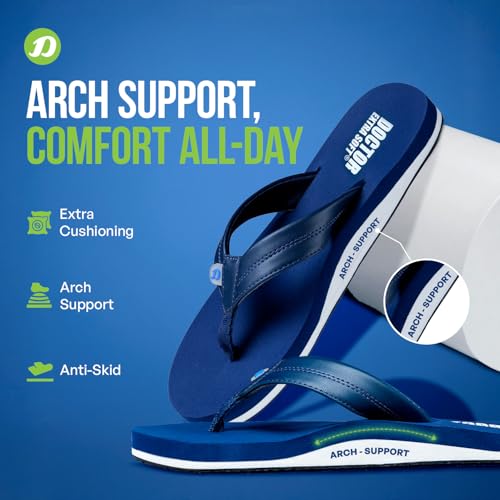Image of DOCTOR EXTRA SOFT Thong Arch Support Ortho Slippers for Mens| Orthopedic Diabetic & Stylish| Lightweight Comfortable & Casual| Cushion Anti-Skid Bedroom Daily Use House Flip-Flops Gents Boys D-38