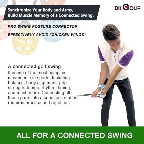 Fix Your Chicken Wing! Patented Golf Swing Training Ball for Consistency & Power PGA Recommended Swing Correct Aid for Indoor Outdoor Practice - Image 3