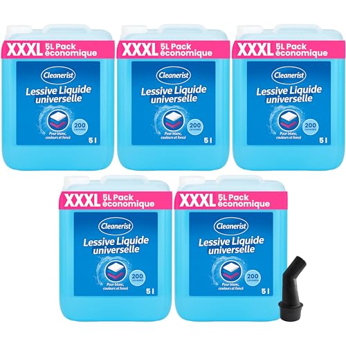 Cleanerist | 5x5L lessive liquide universelle, 1000+ lavages – nettoyage